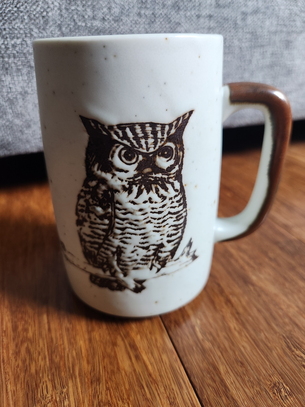 Vintage Retro MCM Otagiri Speckled Owl Animal Coffee Mug Stoneware Cup